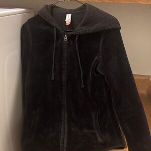 Black Fleece Zip Up Jacket